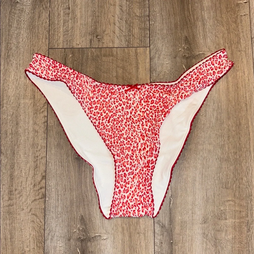 PINK By Frankies Bikinis Red Leopard Print Bikini